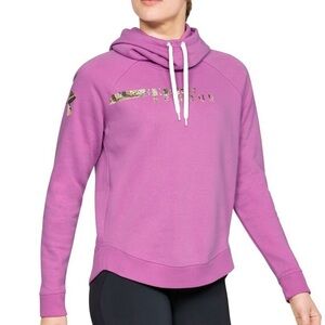 Under Armour Favorite Fleece Camo Funnel Neck Hoodie Purple 2XL